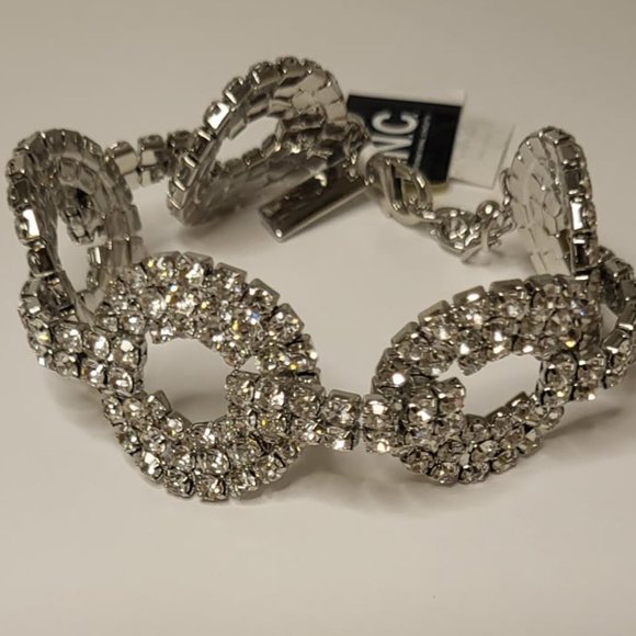 Mixed-Metal Crystal Bracelet for womens- Silver Tone - Picture 1 of 5